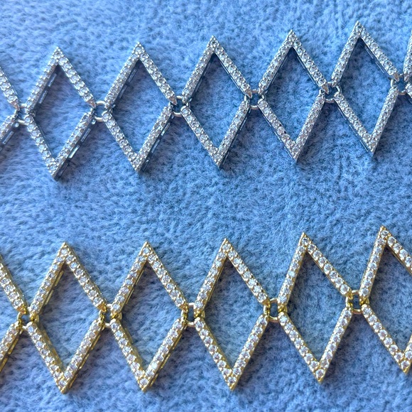 NWT Set - Lot of 2 nOir Jewelry Madison CZ Bracelets in 18K Gold Plate, Rhodium - Picture 2 of 4